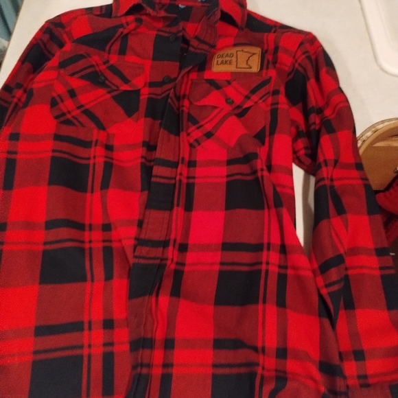 1 of a kind Upcycled flannel shirt with trivium design - Picture 6 of 6